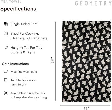 GEOMETRY Kitchen Towels - Quick Dry Microfiber Cloth Dish Towels for Kitchen Drying - Premium Quick Dry Towel - Boo, 18" x 30" - 1 Piece
