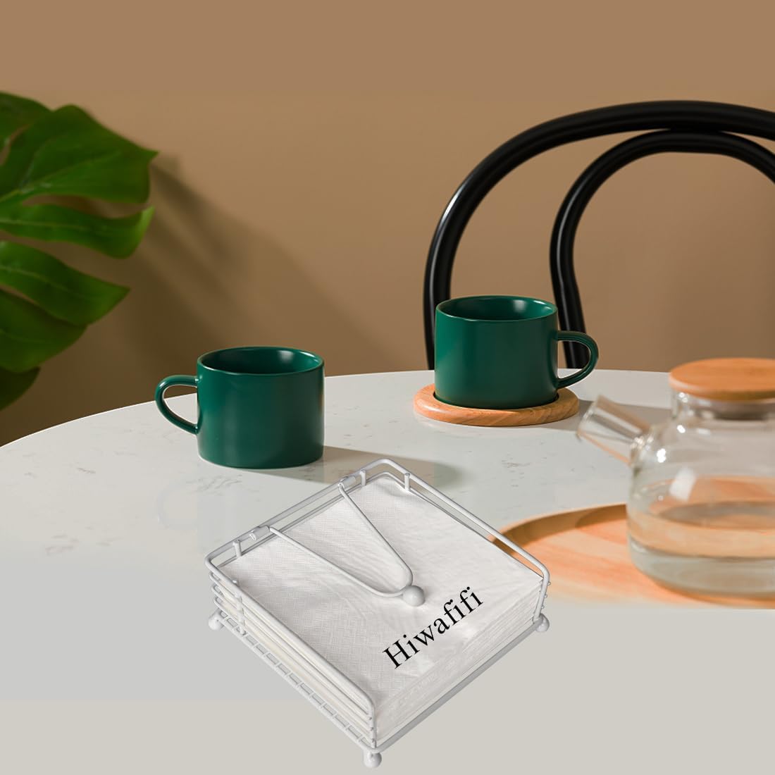 Napkin Holder / Square Cocktail Paper Holder of Elegant / White