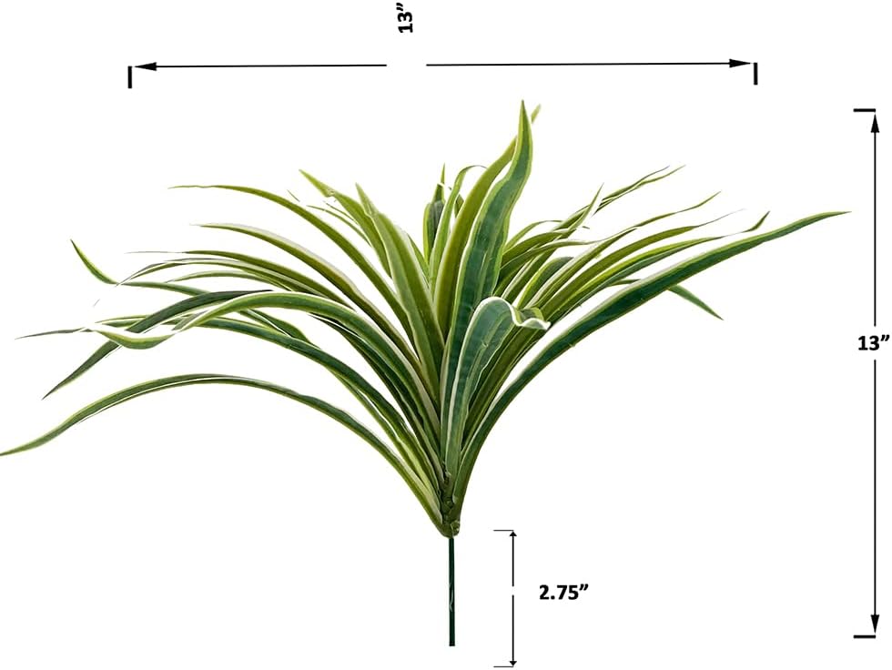 Artificial Spider Leaves Plant Simulation Greenery Grass Faux Chlorophytum Orchid Bush / Set of 3