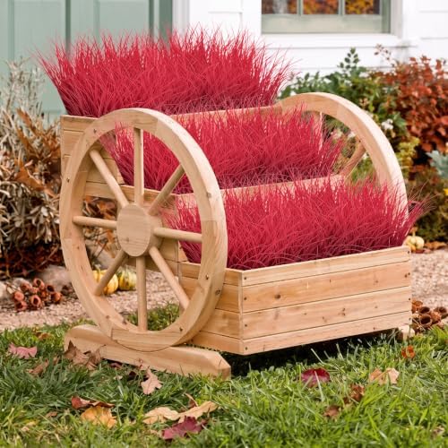 RECUTMS 12Pcs Artificial Grass Plant Fall Greenery Stems Faux Wheat Grass
