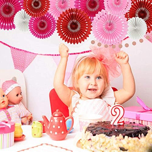 BEISHIDA Honeycomb Round Paper Fans Red Pink Mix Hanging Party Decoration