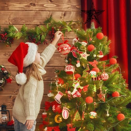 Christmas Tree Toppers Glitter Blackstar for Christmas Tree Decoration