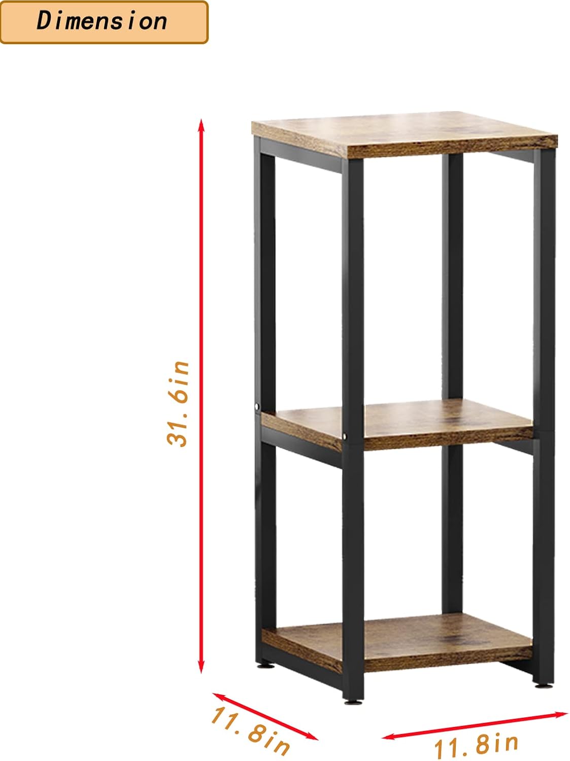 3 Tier Plant Stand Indoor Corner Tall Square Shape Plant Shelf | Modern Metal MDF board Flower Storage,Suitable tight