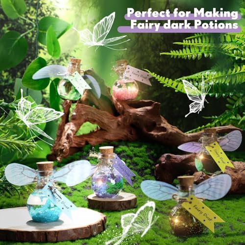 Jinei 262 Pieces Mystery Potion Craft Kit with 36 Magic Witch Potion Bottles Fairy Wing DIY Magic Fairy Bottle Set for Halloween Decorations Birthday Creative Gift Filling Supplies