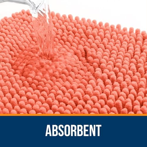 OLANLY Toilet Rugs U-Shaped 20x20, Soft Absorbent Chenille Contour Rugs