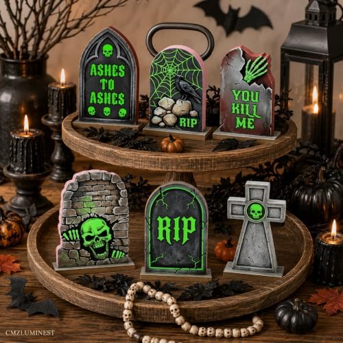 Halloween Tombstone Decor, Halloween Table Decorations Indoor for Home