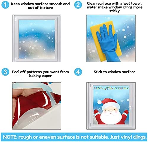 MISS FANTASY Christmas Window Clings Decorations 10 Sheets Large Merry Snowflake Window Stickers Decals for Glass Double Sided Christmas Decorations for Home Office School Classroom