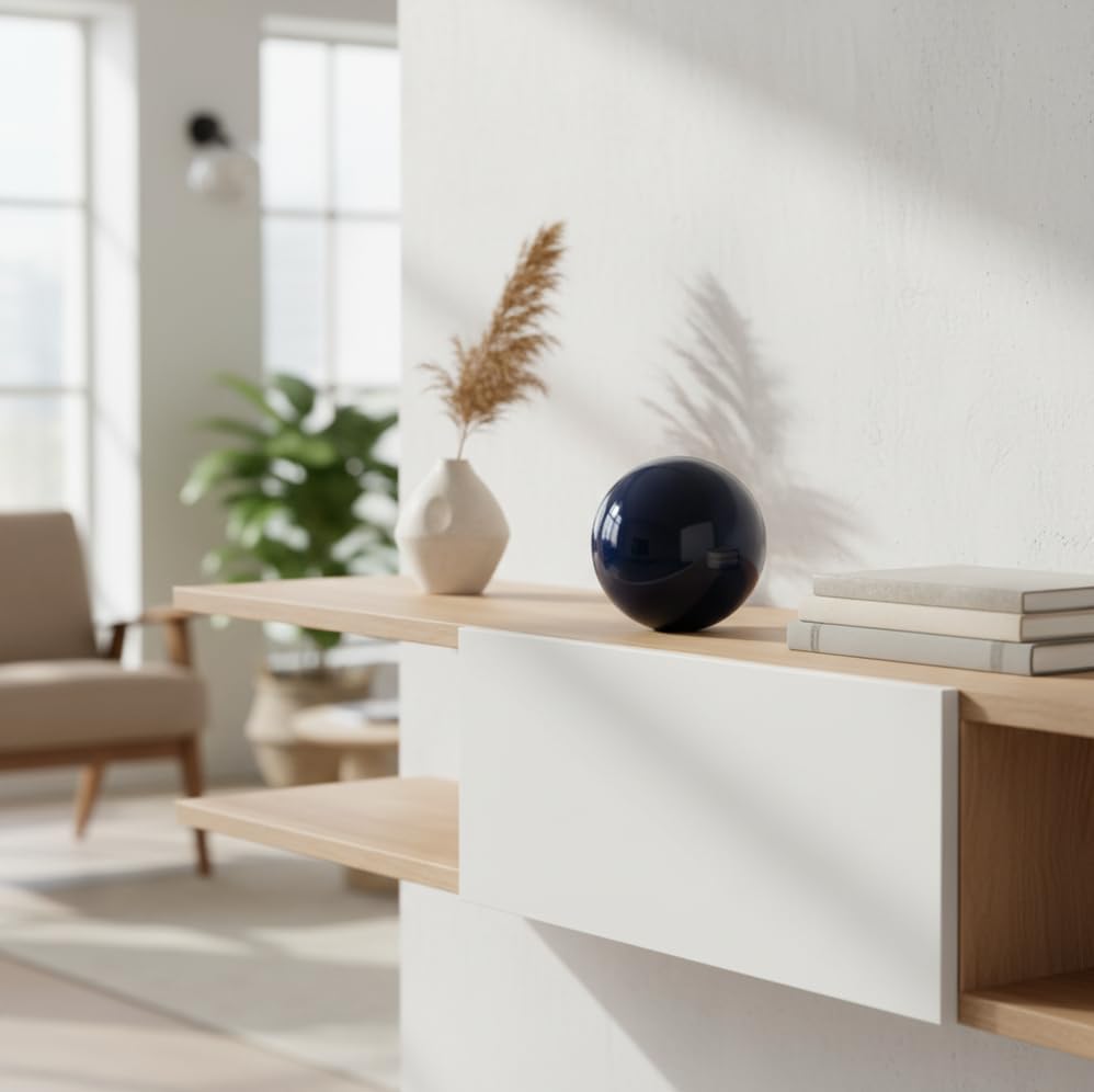 Modern Sculptural Orb Accent / Blue / 4-inch Diameter