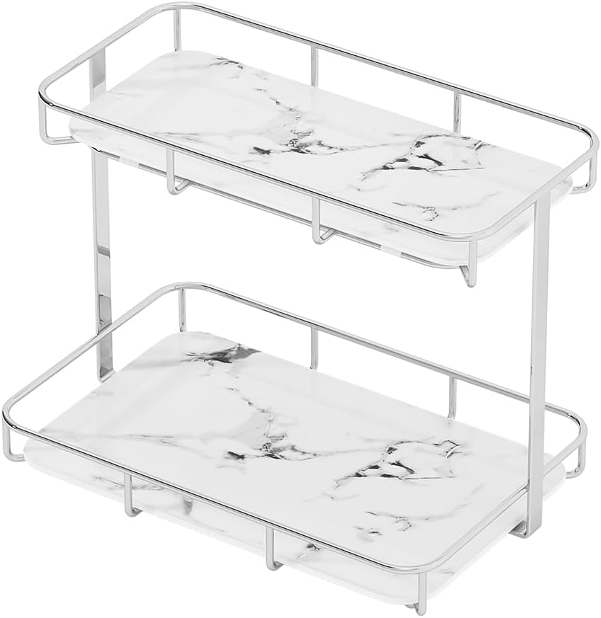 Bathroom Organizer Countertop Perfume Organizer Makeup Organizer Cosmetics Storage / 2 Tier L-sliver