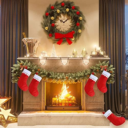 CCINEE 12pcs Red Felt Christmas Stockings 15" Party Favors Stockings for Xmas Decoration