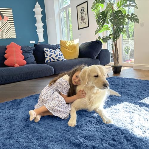 OLANLY 2x4 Machine Washable Runner Rugs for Hallway, Soft Fluffy Shaggy Bedside Rugs for Bedroom, Living Room, Indoor