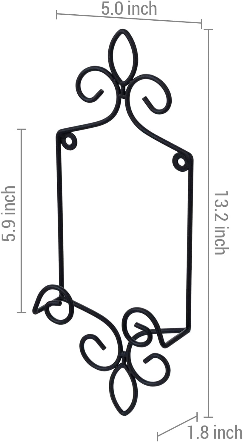 MyGift Wall Plate Hanger Holds Single 5.5 to 8 Inch Plates, Vertical Plate Holders, Decorative Metal Wire Platter Rack