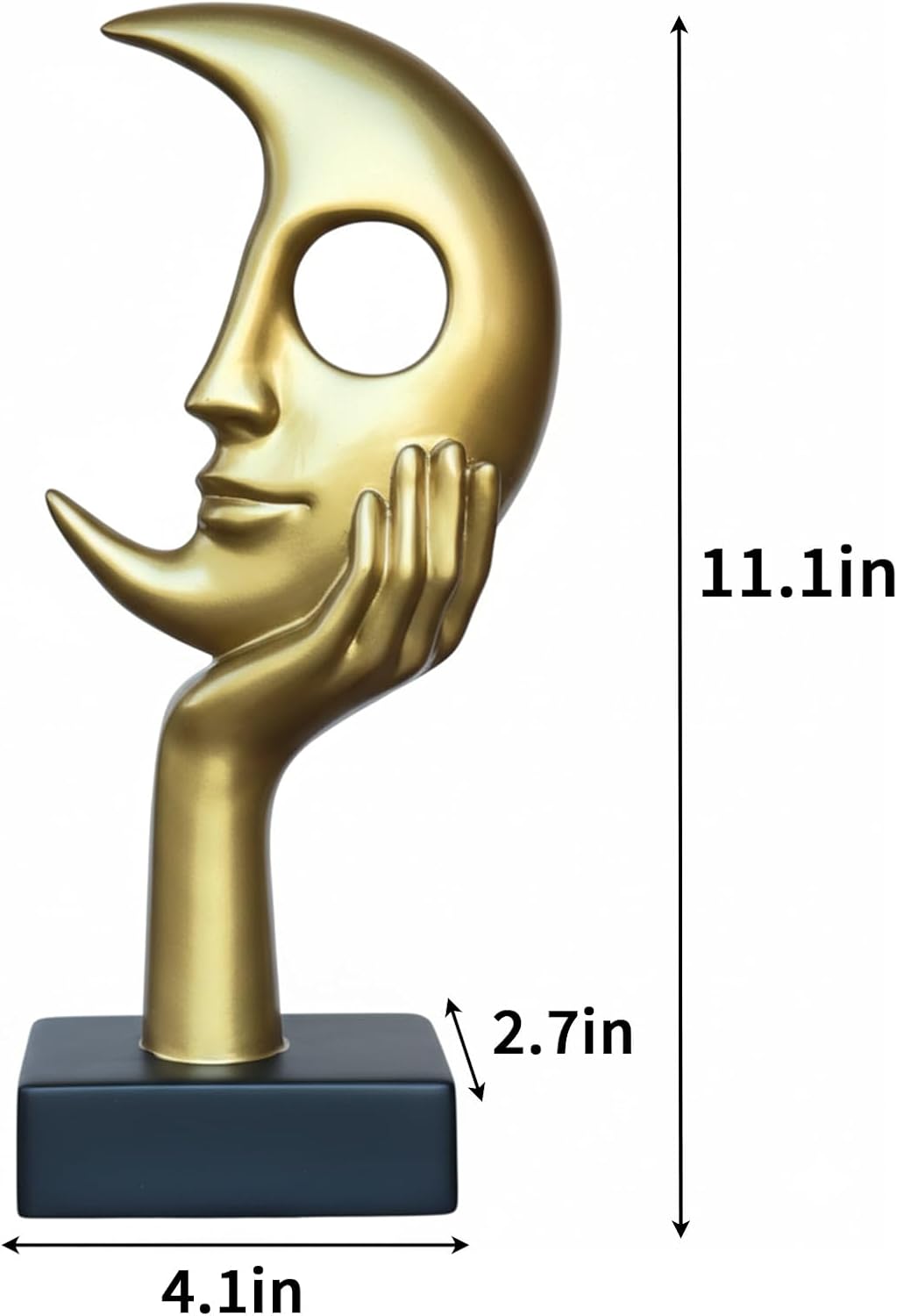 Thinker Statue / Modern Home Decor Ornament / Metallic Gold / Large
