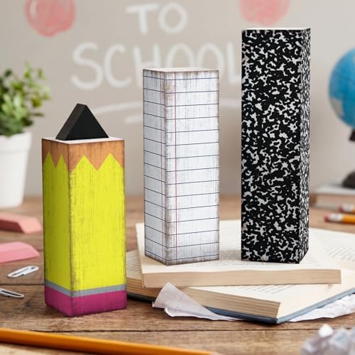GlikCeil 3 Pcs Back to School Table Decoration Composition Notebook Decor