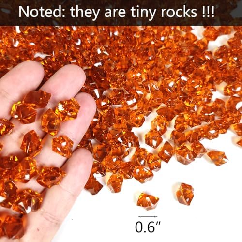 HappyFiller 700 PCS Dark Amber Fake Ice Rocks Small Crystal Cube Stones