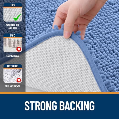 OLANLY Bathroom Rugs 36x24, Extra Soft Absorbent Chenille Bath Rugs