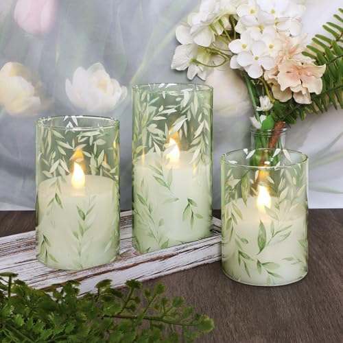 Crystal Club Glass Flameless Candles with Remote Timer