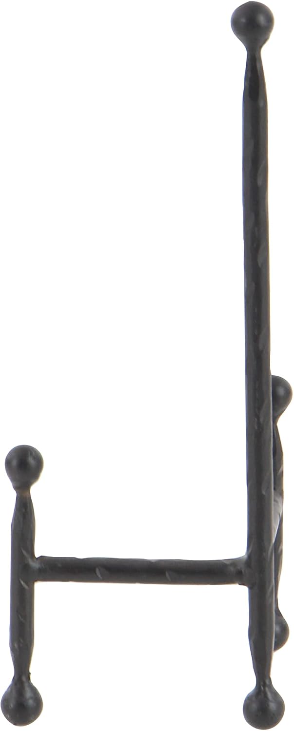 Deco 79 Metal Display Easel Tabletop Easel with Ball Details, Set of 3 Display Stand 12", 10", 8"H, Black