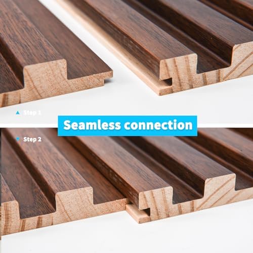 Slat Wood Wall Paneling / 108 x 5.7 / Slat Walnut / Set of 4