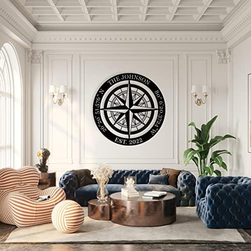 Metal Compass Decor / Black002