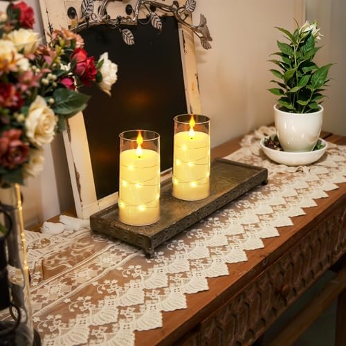 Homemory 3"x6" Flameless Candles, Flickering LED Pillar Candles with Remote
