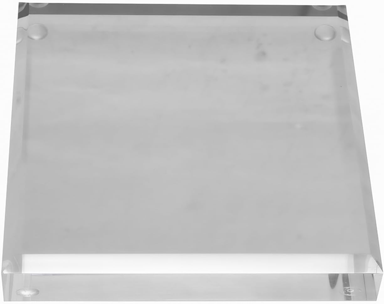 Thickness Beveled Acrylic Square Display Block Polished Pedestal Stand Riser / 6 x 6 / Clear