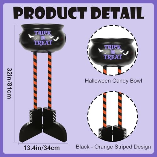 Halloween Decorations Outdoor, 32" Tall Witch Legs Candy Bowl Stand Holder