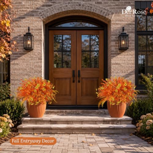 Der Rose Fall Flowers Artificial for Decoration Orange Stems Outdoor Decor