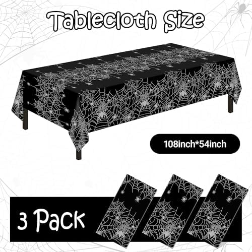 Childom 3 Pack Halloween Tablecloth Rectangle Table,Halloween Decorations