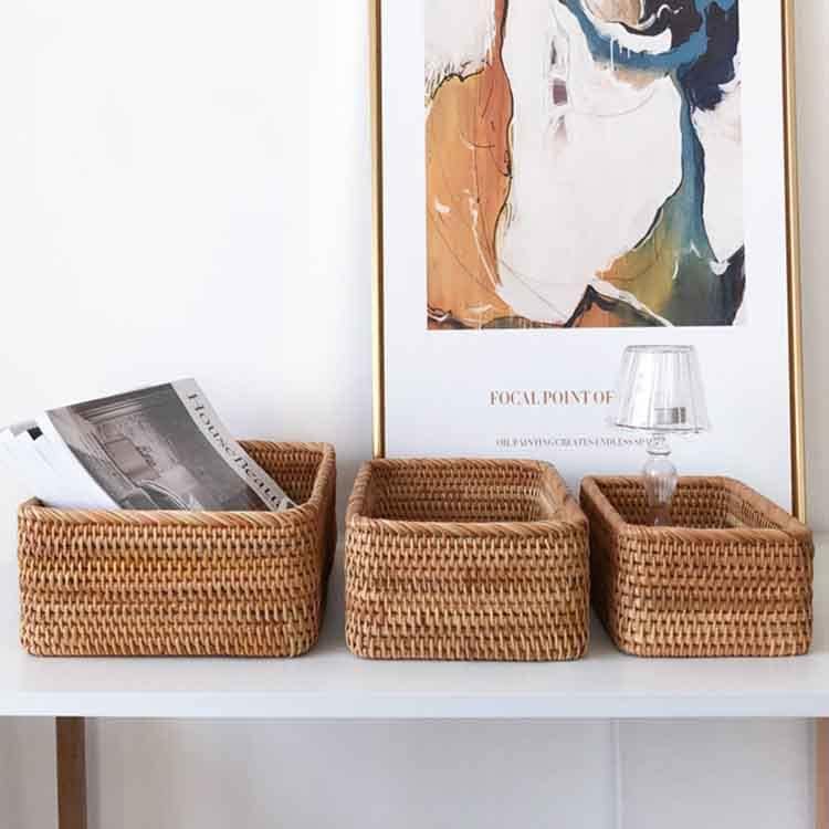 Natural Rattan Storage Baskets / Natural S / M / L