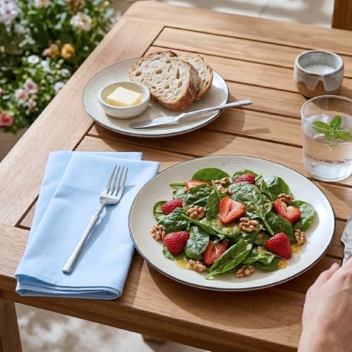 Cloth Napkins Set of 12, 100% Cotton Dinner Napkins for Thanksgiving, Christmas & Fall Entertaining, Washable Reusable Table Linens for Wedding & Everyday Use, 18 x 18 Inch, Light Blue