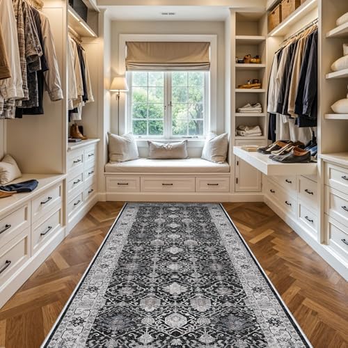 4x10 Washable Hallway Runner Rug: Oriental 10ft Extra Wide Ultra Soft Runners for Living Room Bedroom Stain Resistant