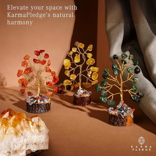 Crystal Tree Set of 12 Unique Birthday Gifts for Women, Sister, Mom, Home Office Decor, Shelf Desk Decoration for