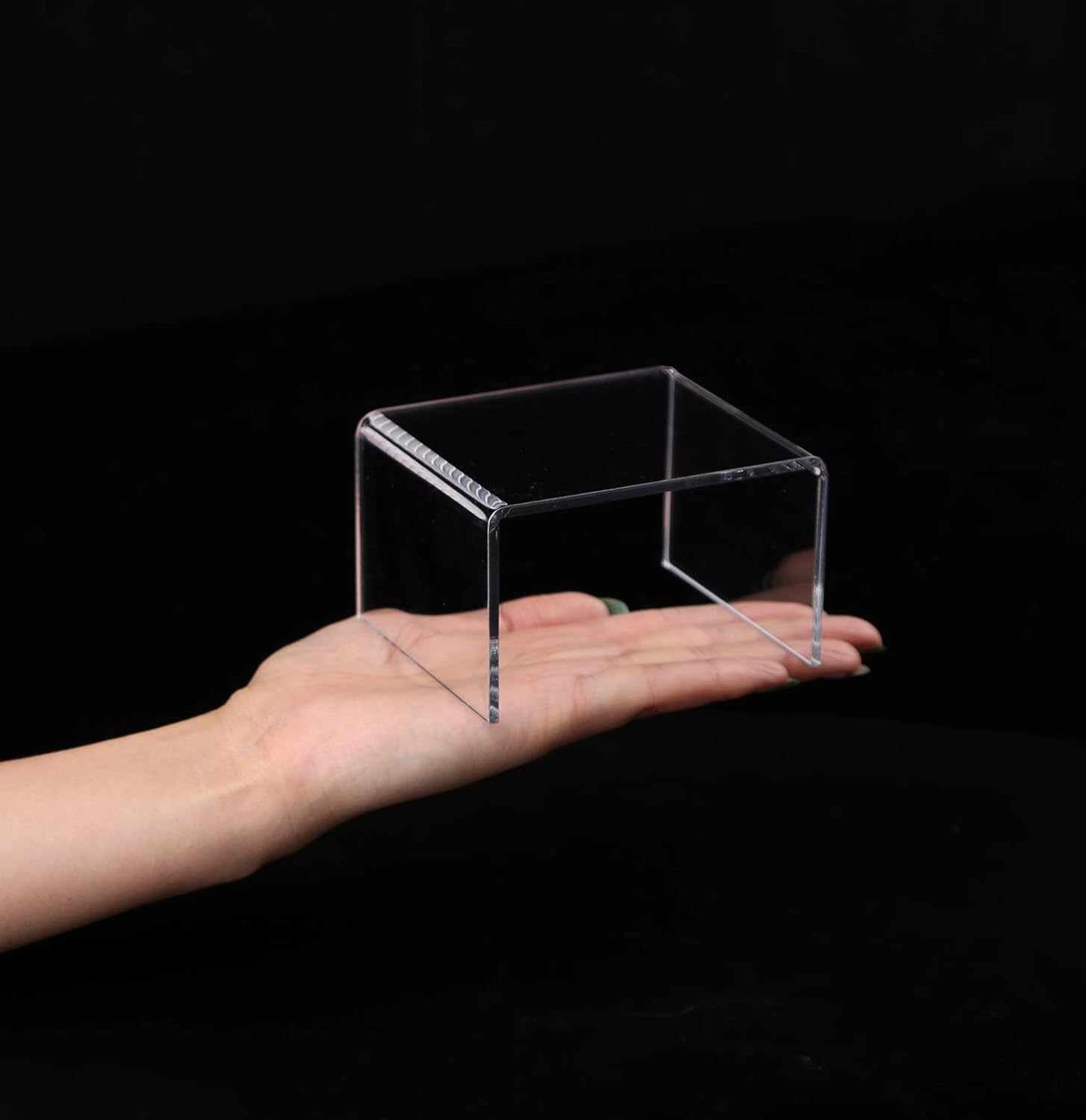 Display Stand / 6 -Piece Strong Acrylic Rectangular Riser For Retail / Medium, 2 Sets / Clear