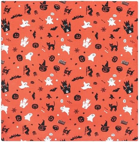 PurpleEssences Halloween Cloth Napkins 18x18 in Set of 6 - Haunted House