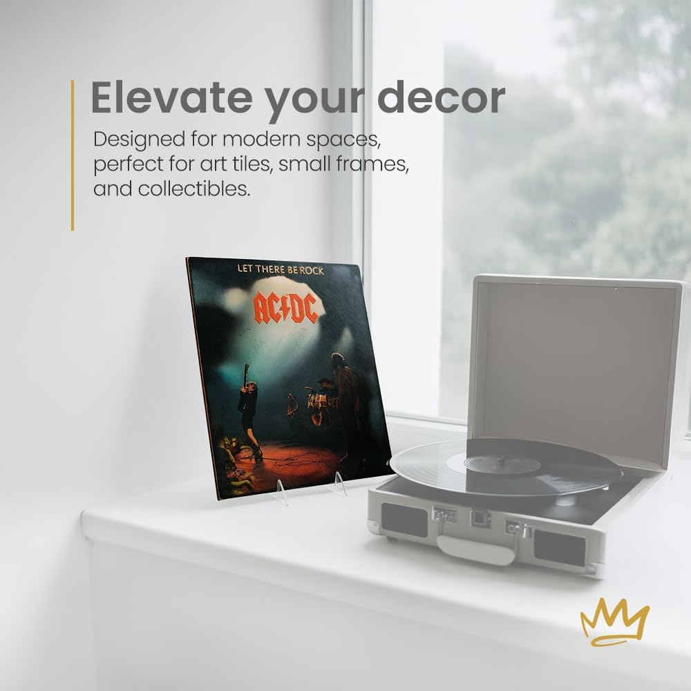 KINGDOM SOLUTIONS - 4.75" Clear Acrylic Display Stand Made in USA - 12 Pack | Holds Plates, Pictures, Photos, Books