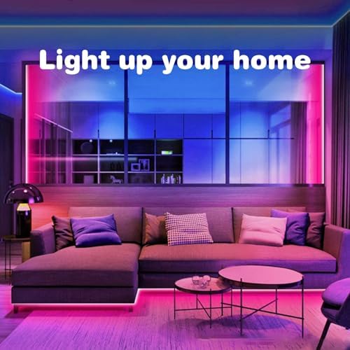 KSIPZE 200ft (2 Rolls of 100 ft) Led Strip Lights RGB Music Sync Color Changing Bluetooth Led Lights with Smart App
