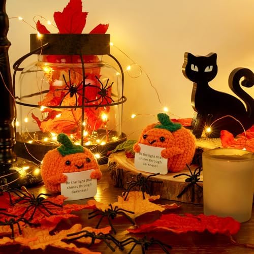 Pumpkin Decor Crochet Mini Pumpkins Gifts Cute Thanksgiving Basket Stuff