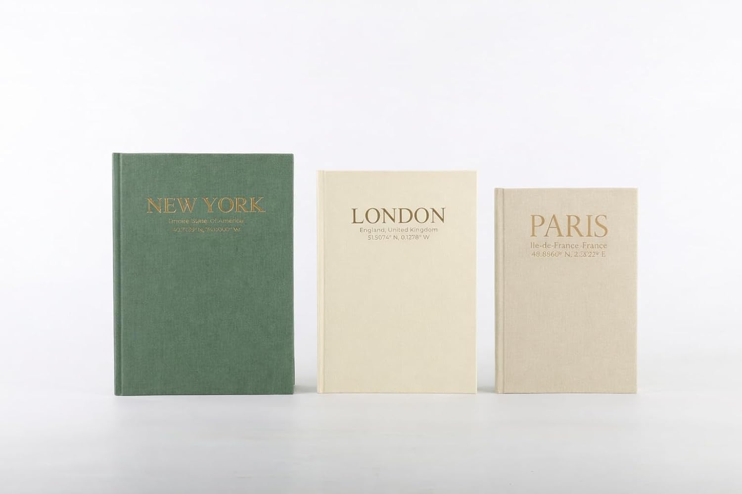 Faux Book Storage Box -Green/Beige/Beige-Decorative Faux / Green-cream-cream / Modern / Set of 3
