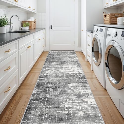 Abstract 14ft Long Runner Rug: Non-Slip Washable Rug Runner Low-Pile Soft Beside Carpet Indoor Farmhouse Entryway Floor