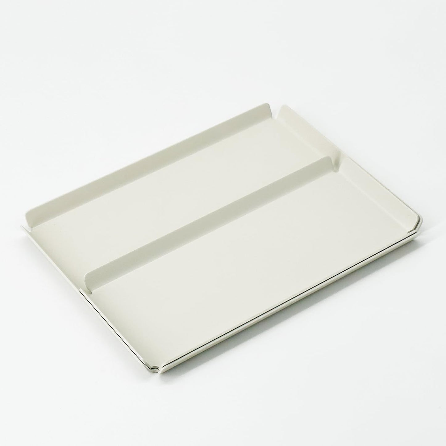 Aluminum Organizer Tray for Desk & Entryway / Powder Coated Ivory / 6.9 x 5.3 x 0.4