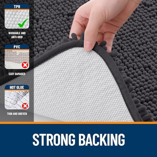 OLANLY Bathroom Rugs 35x24, Extra Soft Absorbent Chenille Bath Rugs