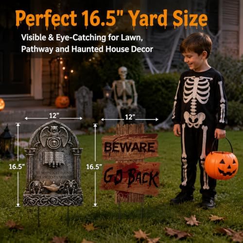16.5Inch Halloween Decorations Outdoor Yard Signs, 6pcs Double-Sided