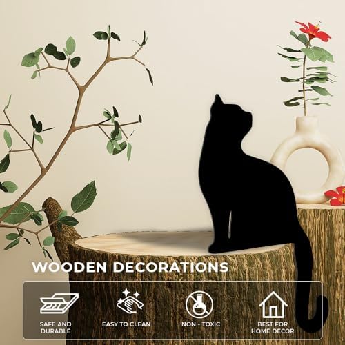 Black Cat Decor Funny Cat Lover Gifts - Perfect for Women and Mom, Ultimate Door Corner Decoration - 9 Inch