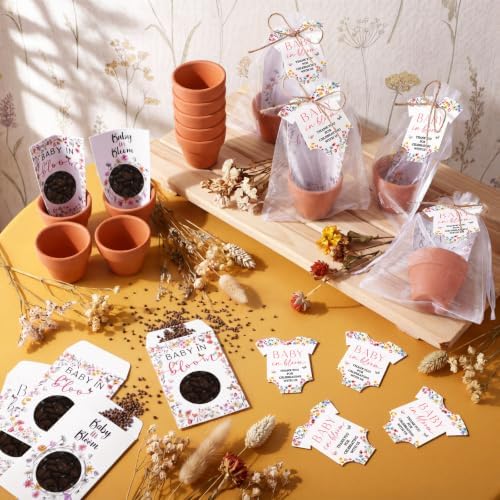Reallnaive 24 Sets Baby Shower Party Favors Baby in Bloom Seed Packets