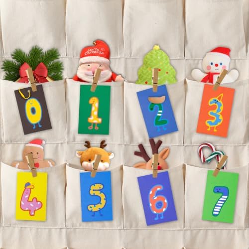 MONOBLANKS Fabric Hanging Advent Calendar with Pockets, Blank