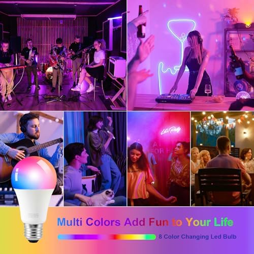Ambimall Floor Lamps with Smart Light Bulb, RGB + Color Temperatures Bright Dimmable Smart Floor lamp(White Shade &