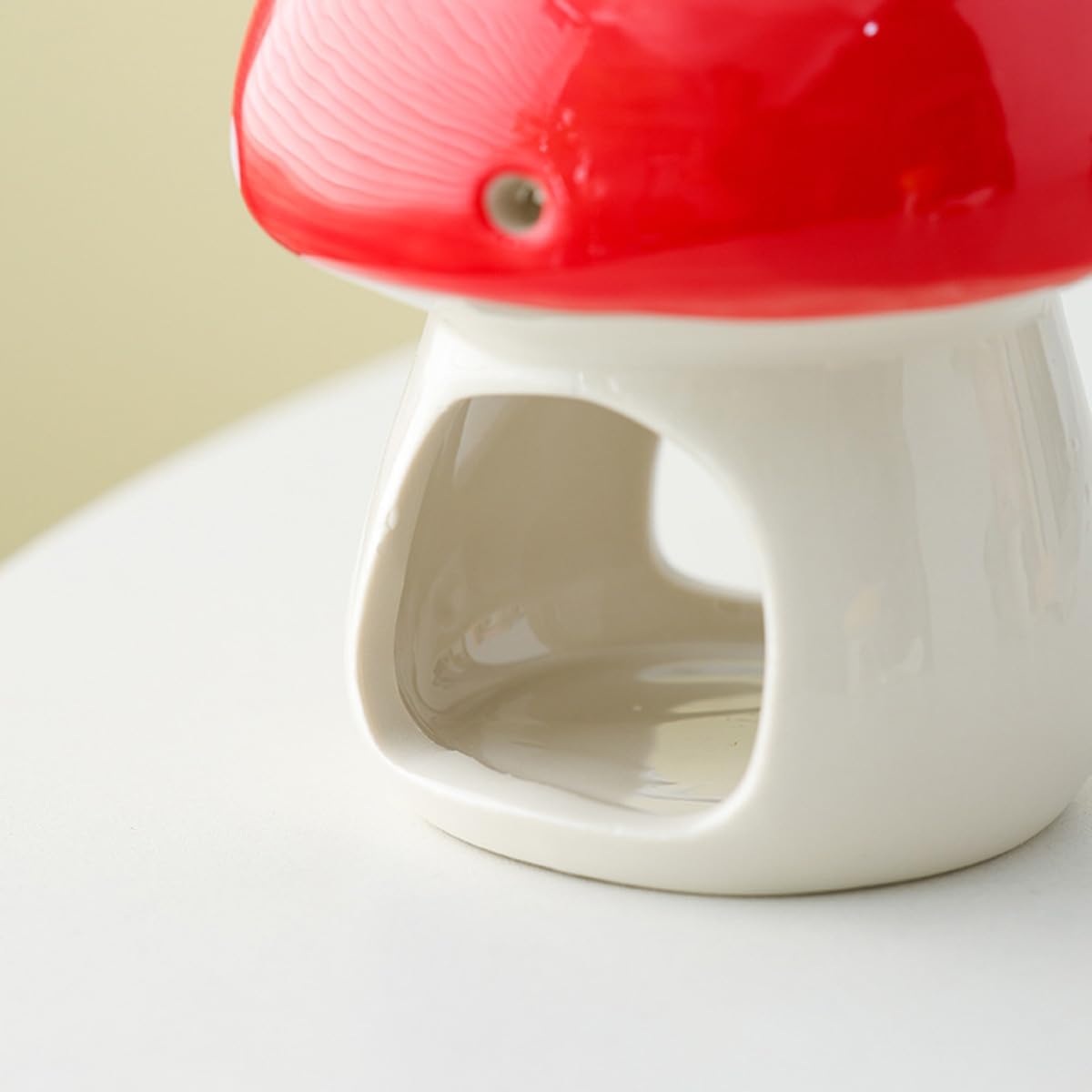 Mushroom Shaped Ceramic Tea Light Candle Holder / Green