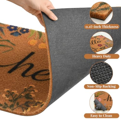 Kelarea 17" x 29" Welcome Mat, Floral Front Door Non-Slip Outdoor/Indoor