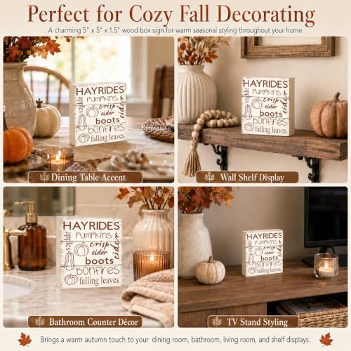 Fall Signs Hayrides Pumpkins Cider Boots Bonfires Wood Sign Fall Decor